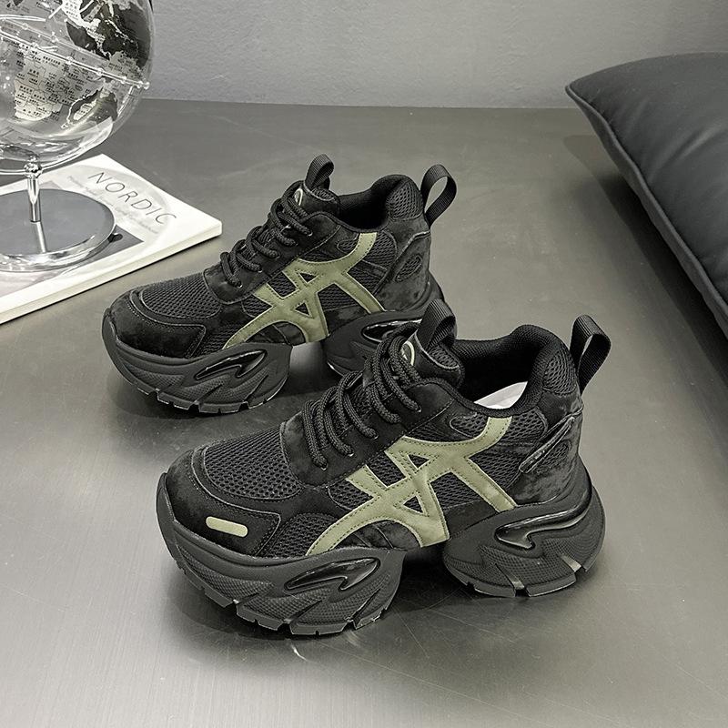 

Dad Shoes Female Sports Shoes Chunky Casual Sneakers Women s Shoes Versatile Thick Soles Ladies Ankle Boots 40 чорний