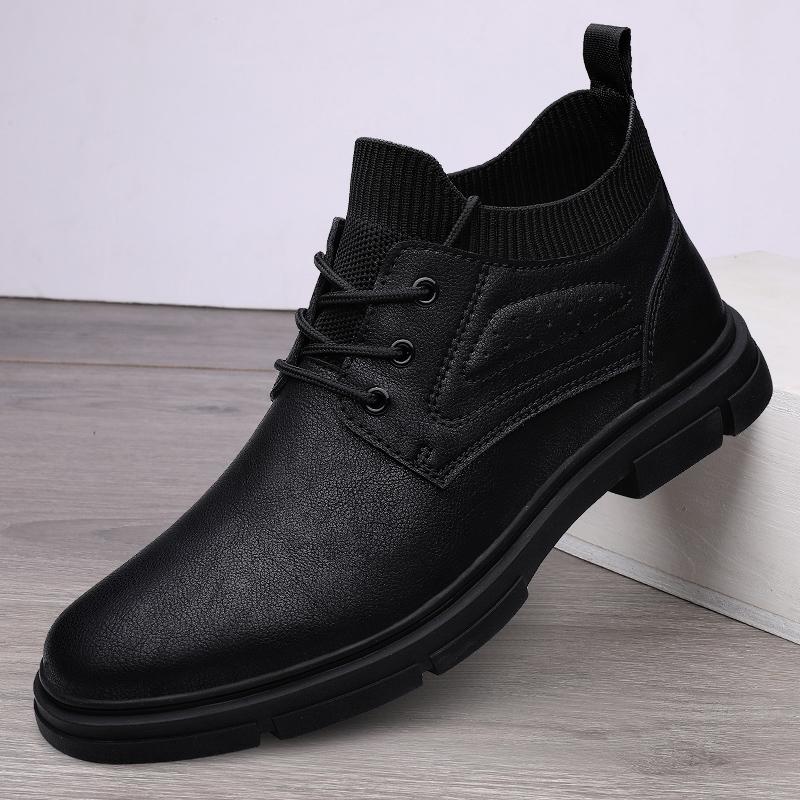 Fashion Genuine Leather Boots New Fashion Men's Motorcycle Boats Comfortable Sports Ankle Boots Male Winter Plush Snow Footwear Sneakers