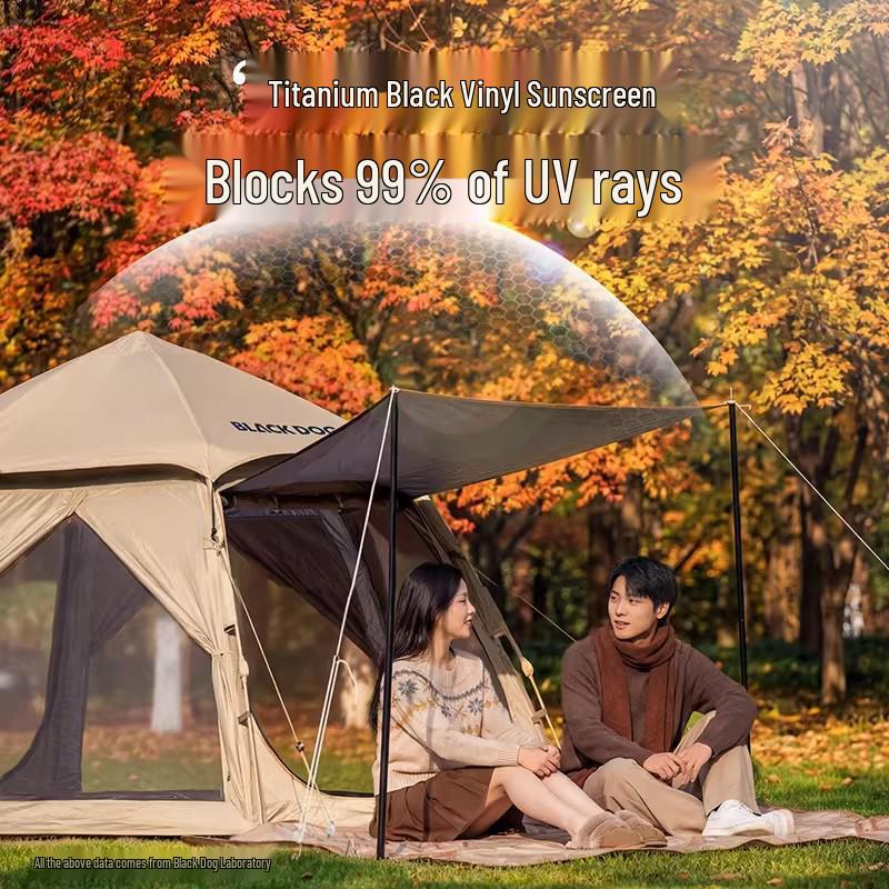 BLACKDOG Hexagonal Automatic Folding Tent: Quick-Open, Rainproof, Sun Protection for Camping and Outdoor Use