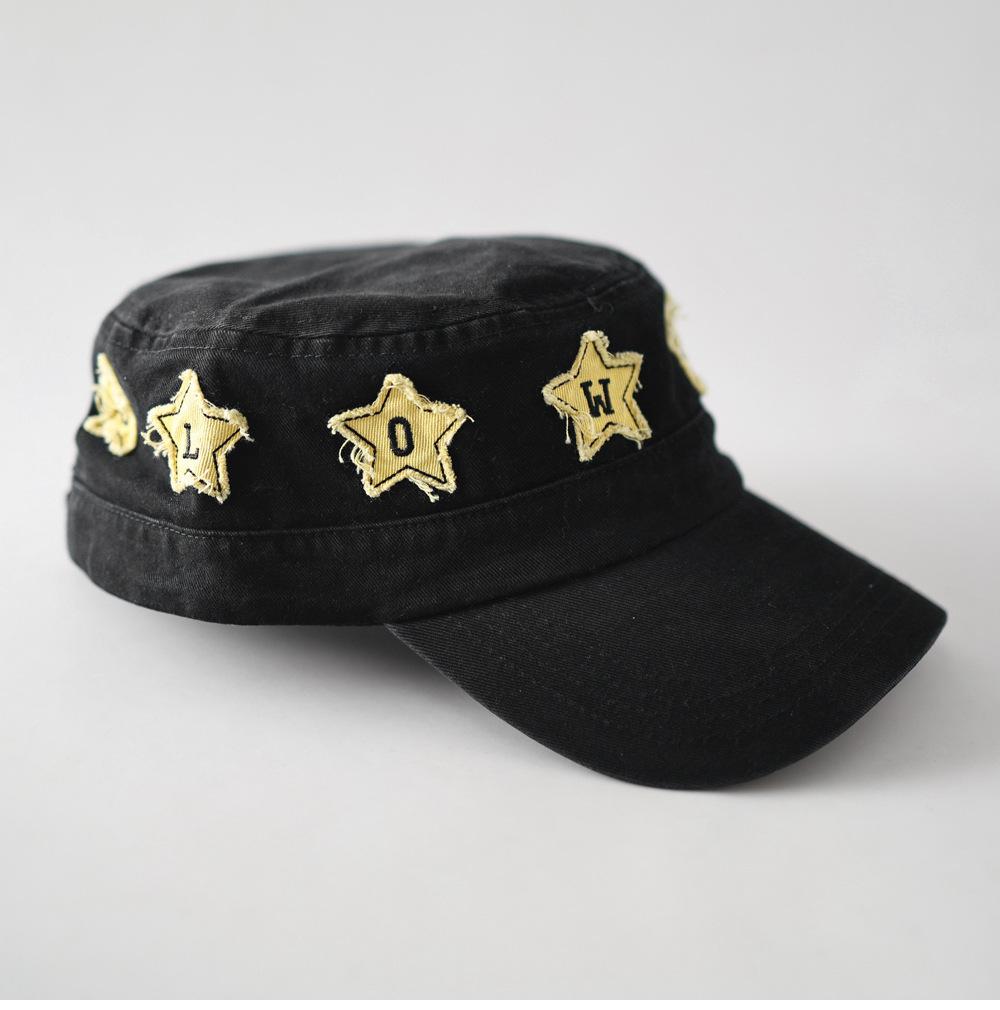 Fashion Hat appliqué faux edge five-pointed star letter embroidered baseball cap, trendy versatile niche casual sun hat for men and women