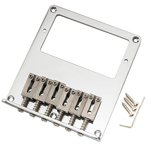 Musiclily Pro 10,8 mm Saitenabstand Telecaster Humbucker Brücke, 6-fach, Edelstahl-Saitenreiter, für TL E-Gitarren, Chrom