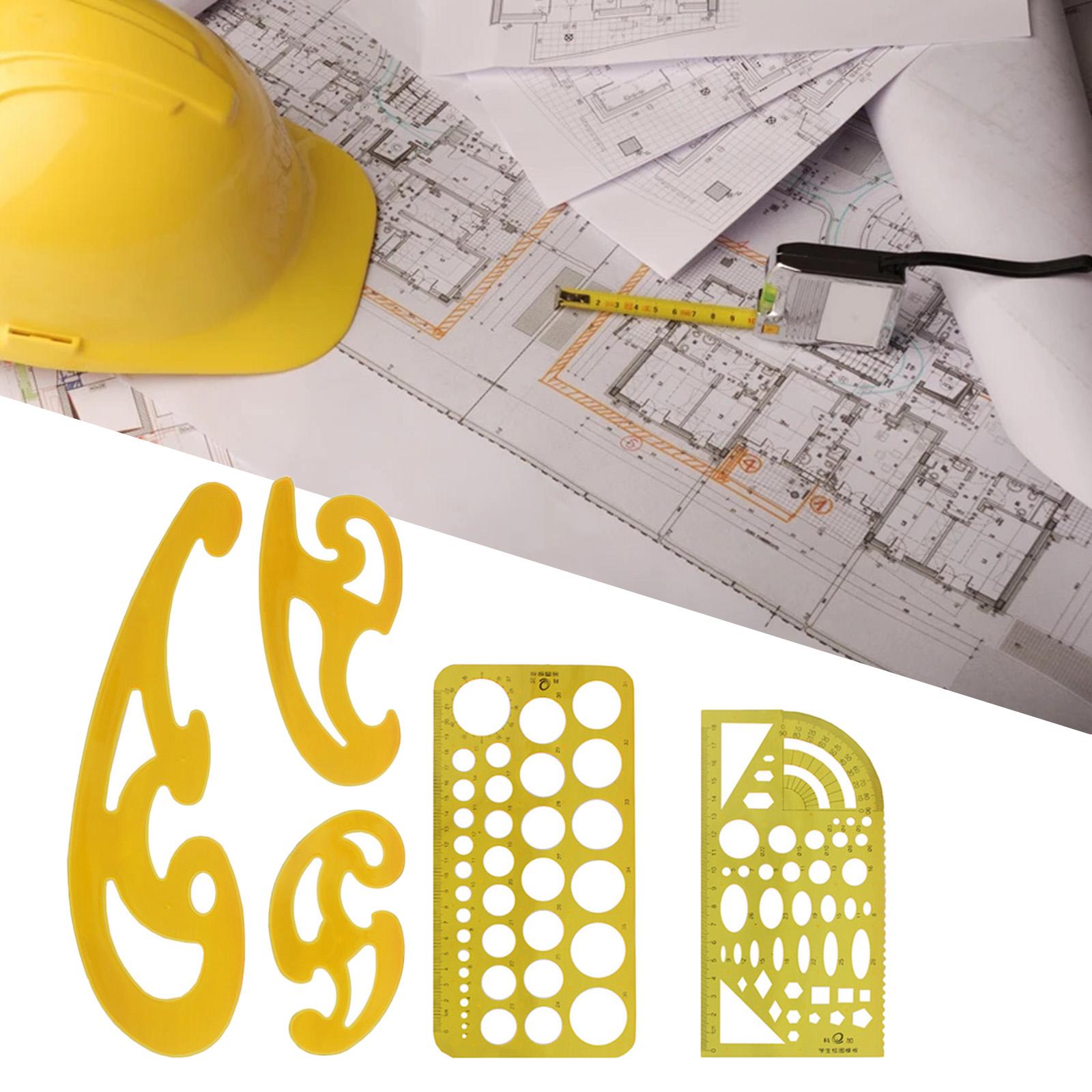 Шаблоны ландшафта Набор линеек Архитектура Пластиковые измерительные символы Трафарет Геометрия Измерение ванная и кухня Пол