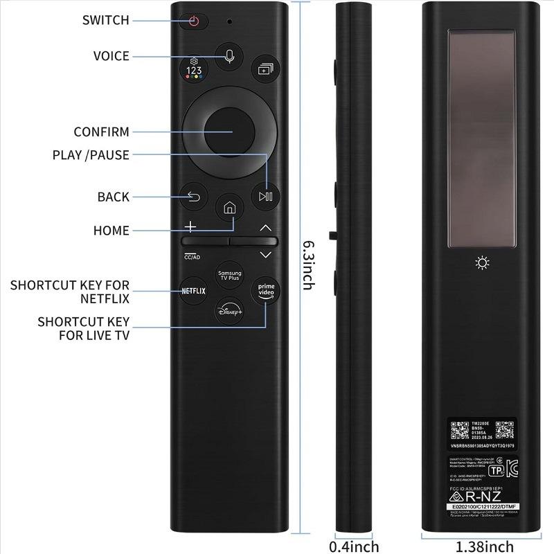 1 Piece Diy Accessories Bn59-01385A Replacement Voice Remote Control For Samsung Smart Tvs Solar Charging Remote