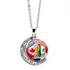 2026 USA-Kanada-Mexiko Weltmeisterschaft Rotierender Mond Anhänger Halskette Mode Damen Trendige Statement Kette Geschenk