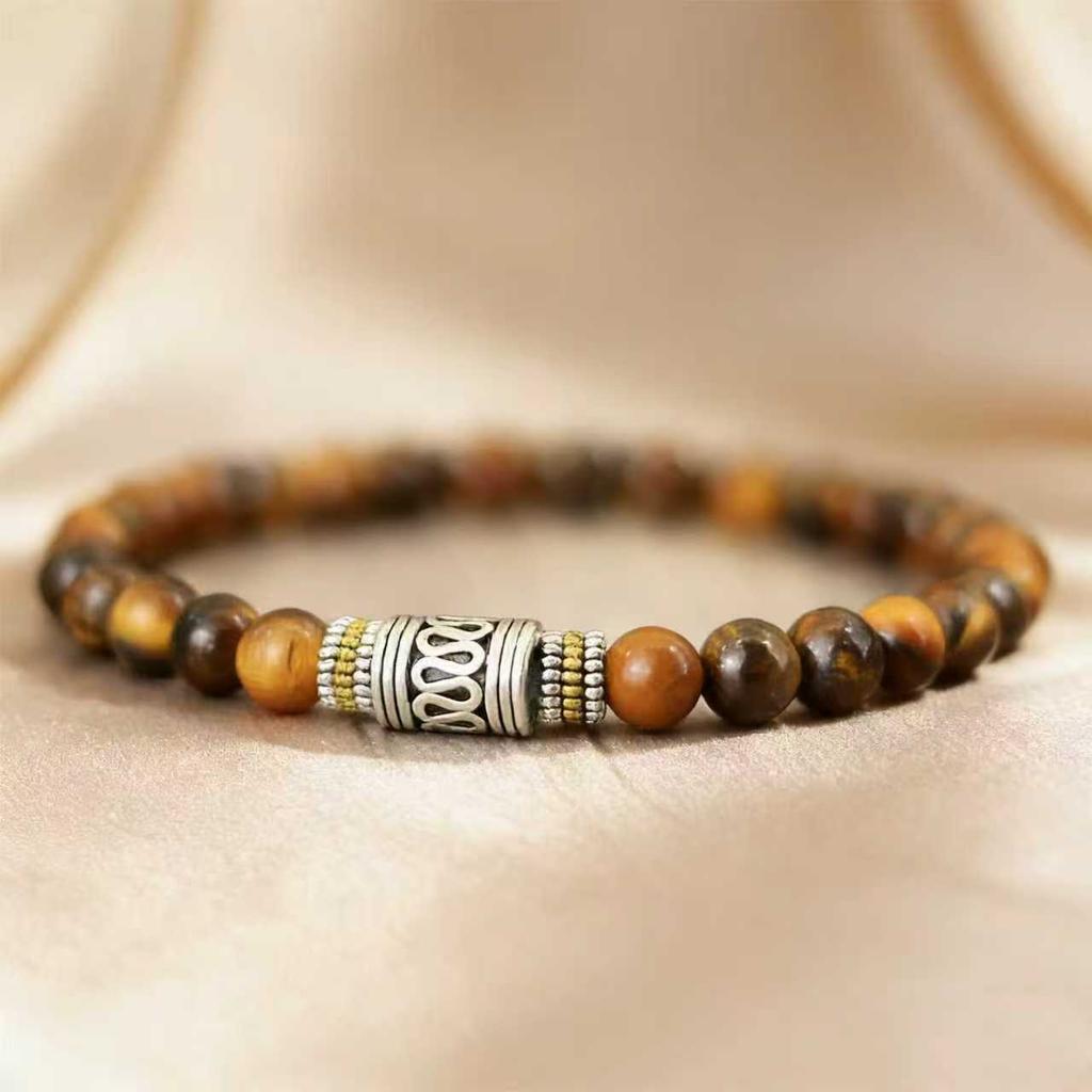 6mm Natural Stone Yoga Bracelet Unisex Sanskrit Meditation Beads Lucky Red Tibetan Buddhist Minimalist Design Luxury Retro Coupl