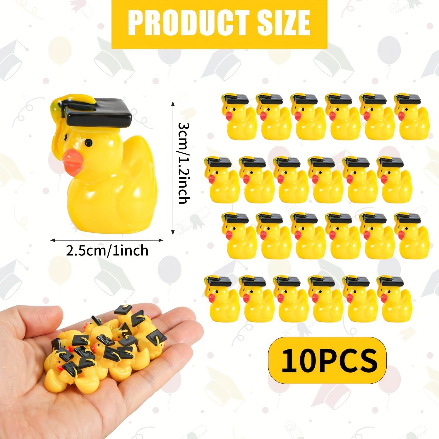 

10Pcs Graduation Cap Duck Resin Miniatures Artistic Micro Landscape Decoration Ideal for Office Study Living Room Small Resin жёлтый