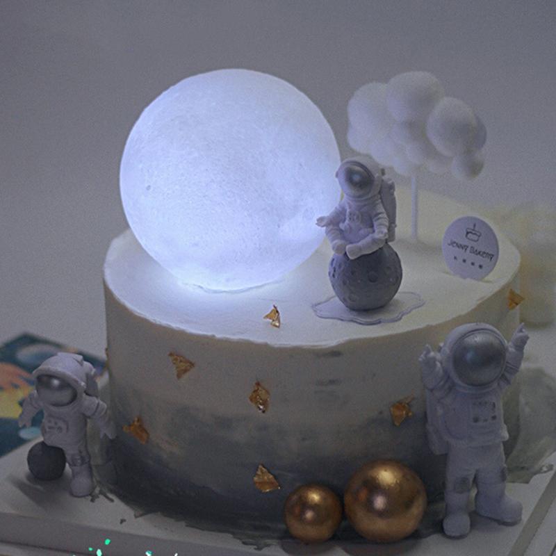 Outer Space Cake Topper Children Kids Birth Party Decor Astronaut Cakes Ornament Spaceman Universe Birthday Cake Decoration
