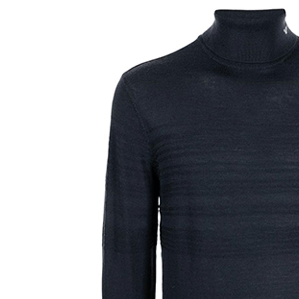 Emporio Armani High Neck Sweater With Stripe Details Men Sweater Blue 6K1MXG-1MXTZ-0931