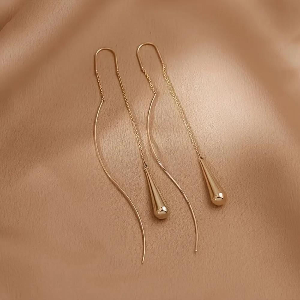 

Design Women Long Tassel Drop Earrings Perfect for Weddings & Parties Wedding золотистый