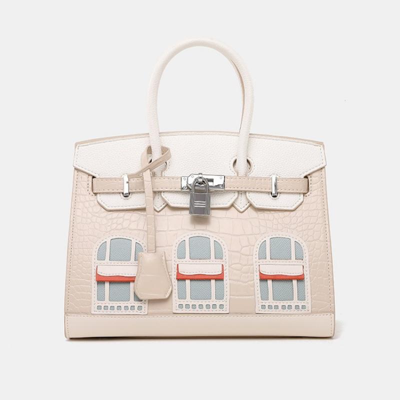 Luxusní kabelka platinové barvy s krokodýlím vzorem Elegantní dámská kabelka přes rameno/crossbody s otočným uzávěrem