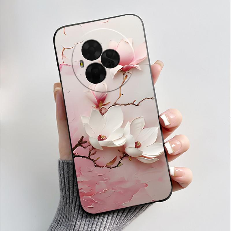 Printing Pattern Case For TCL Nxtpaper 60 Ultra Soft Silicone Black Shell Cover Cute Flower Cartoon Casing