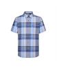 Dagseusyeocheu Cotton Blend Large Check Short Sleeve Shirt Regular Fit Navy_Dls2Shcs132N1