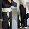 Black Color Wide Wrap Belt Soft Fabric Obi Belt New Waist Sash Belt  Women