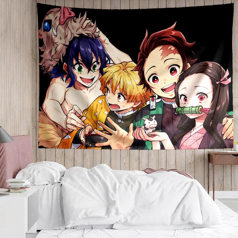 1PC Anime Samurai Warrior Battle Scene K-pop Music Group Tapestry Accessories for Bedroom,Livingroom, Dormitory Room Wall Decor Fan Birthday Gifts