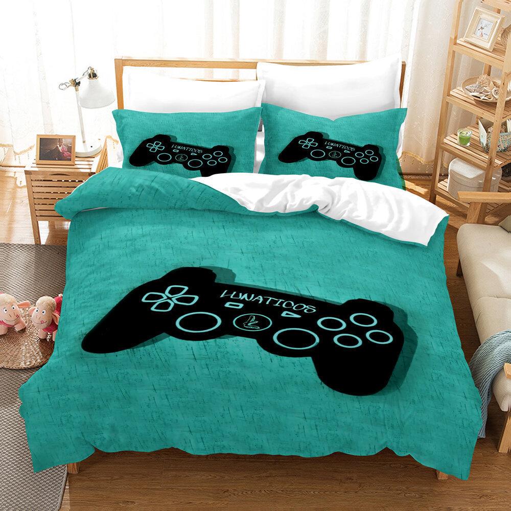 Game Three-Piece Quilt Cover Printing 3D Digital Thickening Grinding Kit