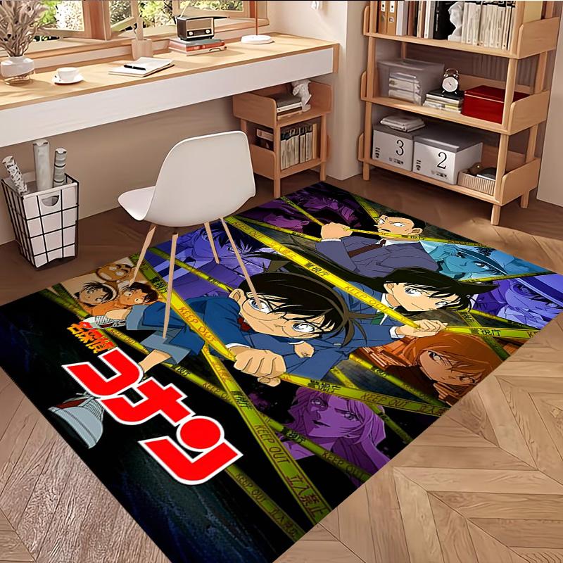 Detective Conan Print Rug, Washable Floor Carpet, For Entryway Dorm Laundry Room Office Study, Home Decor Birthday Christmas Gift