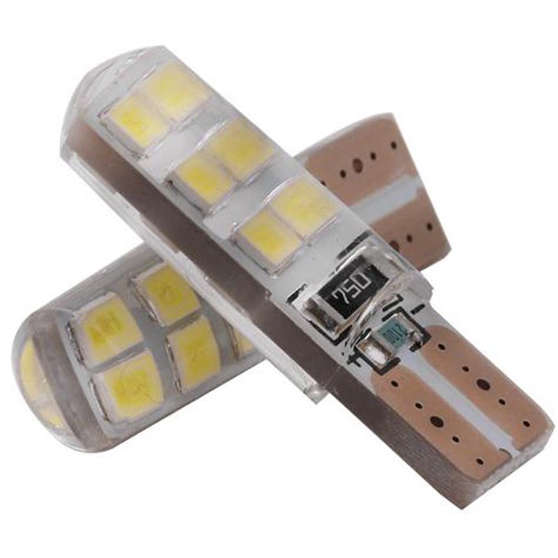 10X Xenon Weiß T10 W5W 12-SMD 2835 LED Canbus Fehlerfrei Silikon Glühbirnen Kit