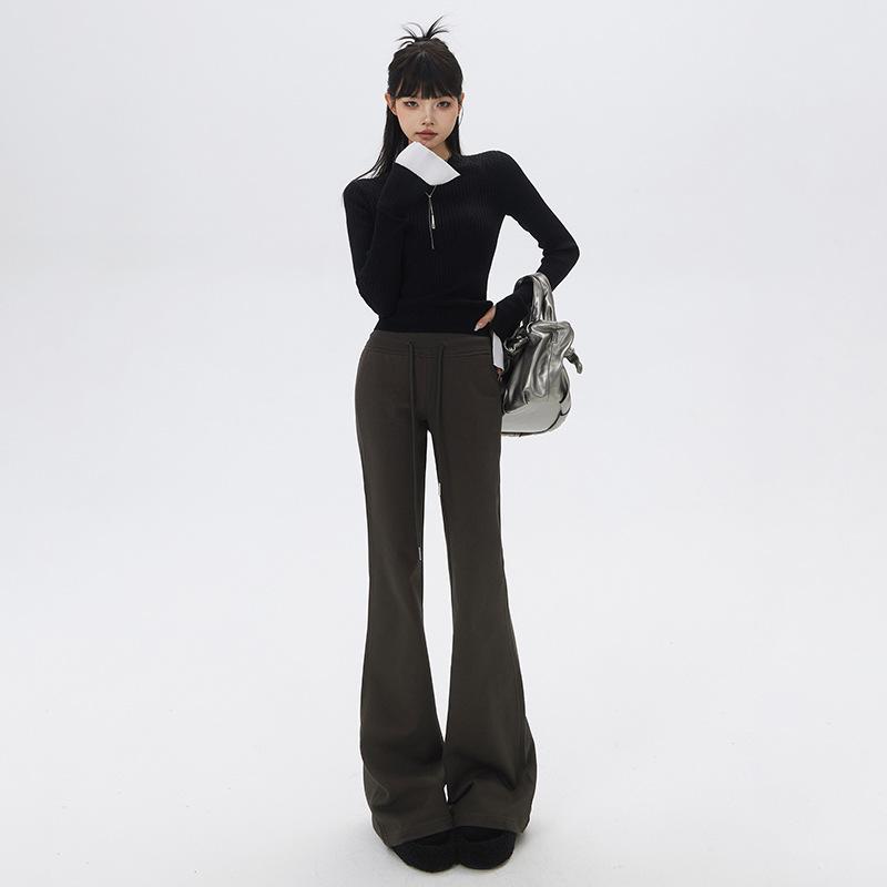 

Осенне-зимние американские облегающие удлиненные спортивные штаны для йоги с высокой талией и флисом/обычные микро-клеш повседневные брюки для женщин XL серый