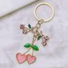Fashion Fruit Heart Keyring Alloy Bag Charm Pendant Keychain Accessories for Ladies Purses Decoration Key Holder