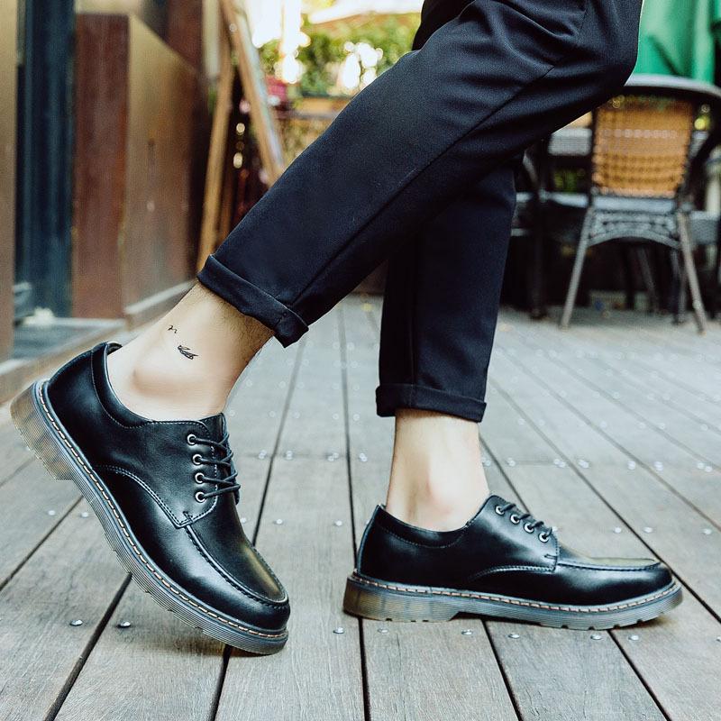 Mu Huisen men's shoes big head tooling leather shoes round head casual leather shoes retro wipe brown men's shoes beef tendon sole