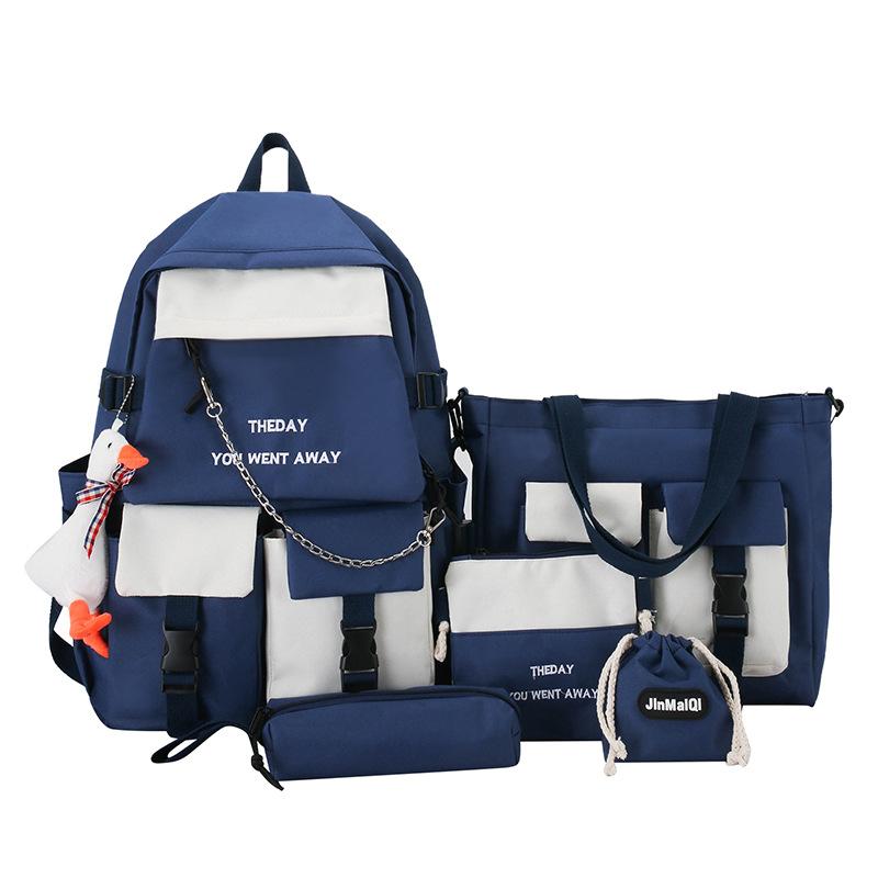 Male Middle School Students  Female Junior High School Students  Primary School Students  Contrasting Color Large Capacity Backpack