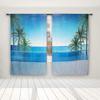 Tropical Coconut Tree Curtain Hawaii Landscape Printed Blackout Curtains Kitchen Living Room Bedroom Windows Drapes 2 Panel Set