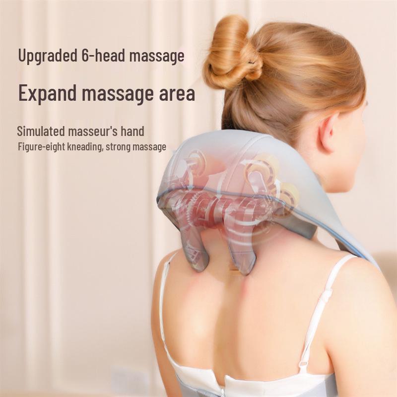Trapezius & Cervical Massager: Multi-Function Kneading, Hot Compress Shawl for Neck & Shoulder Relief