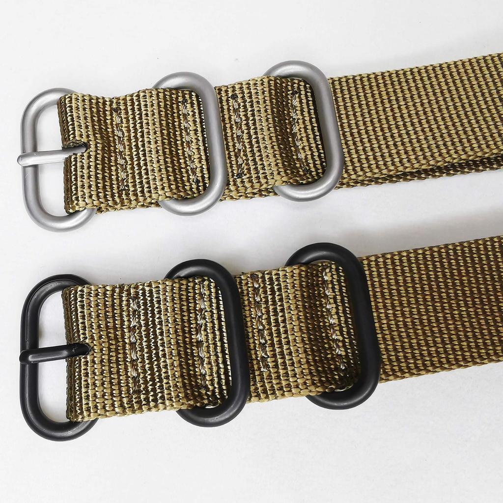 Arashen Zulu Fabric Nato Strap, 26mm, for Watches, Nylon Strap, Thick G10 Strap with Satin Finish, Khaki