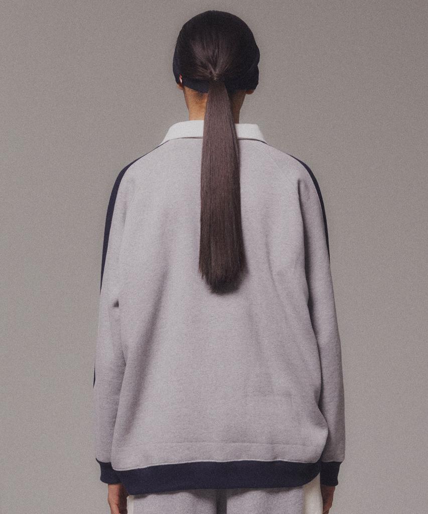 Minasu Color Combination Sweatshirt_Gray_Fleece-Lined Fabric
