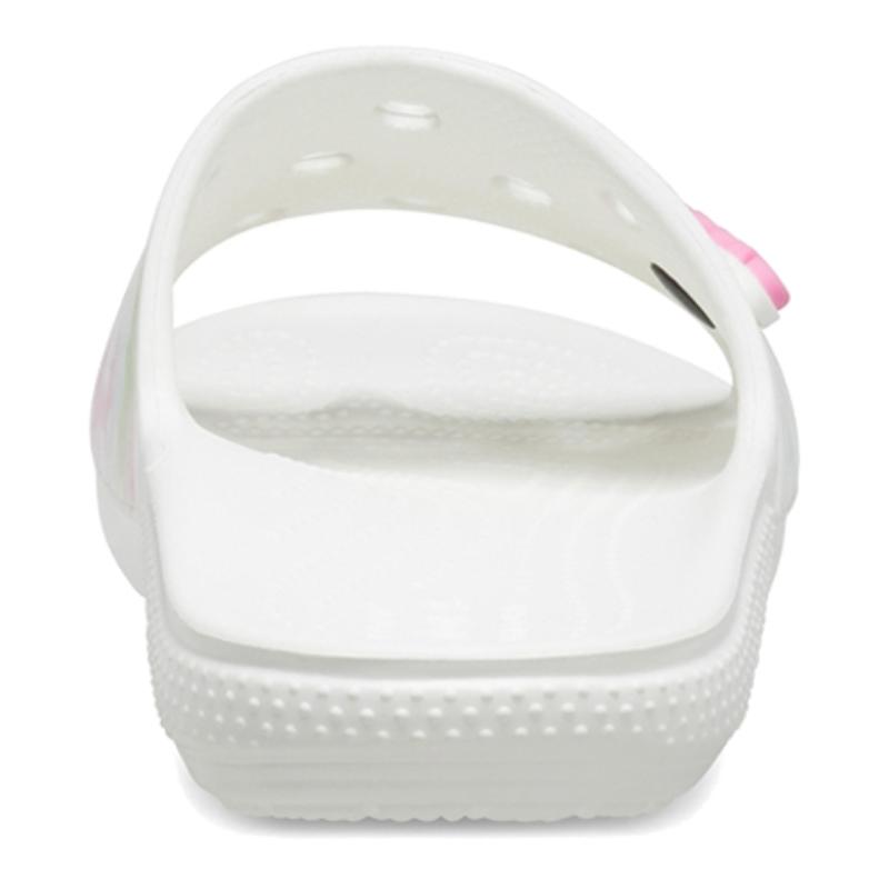 Crocs Lightweight Tie-Dye Printed Slide Sandals Classic Bleach Dye Slides 'White Pink'