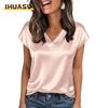 Women's Fashion Casual V-Neck Short Sleeve Blouses & Shirts
