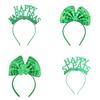 Patricks Irish St Day Hair Band Bow Tie Shamrock Green Headband Girl Gift Party