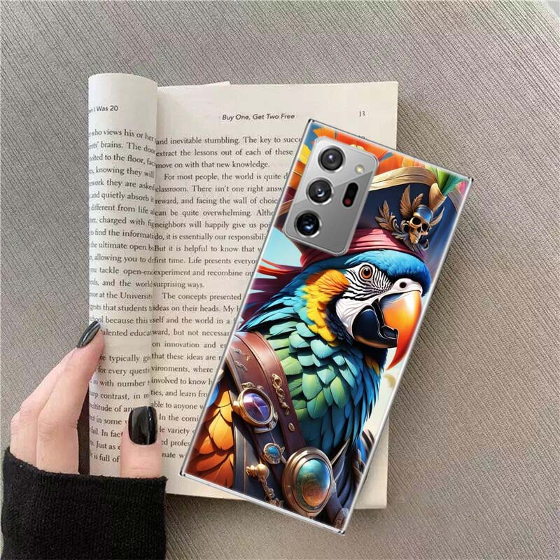 Macaw Pirate Phone Case for Samsung A17 A37 A57 A07 A16 A26 A36 A56 A05S A15 A25 A35 A55 Galaxy A03 A13 A23 A33 A53 A50S A51 A70