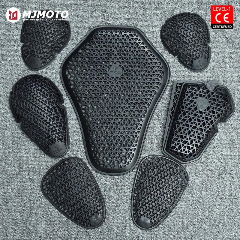Black CE Level 1/2 Motorcycle Body Protection Pad Universal Motocross Racing Safety Insert Armor Back Protector Moto Equipment