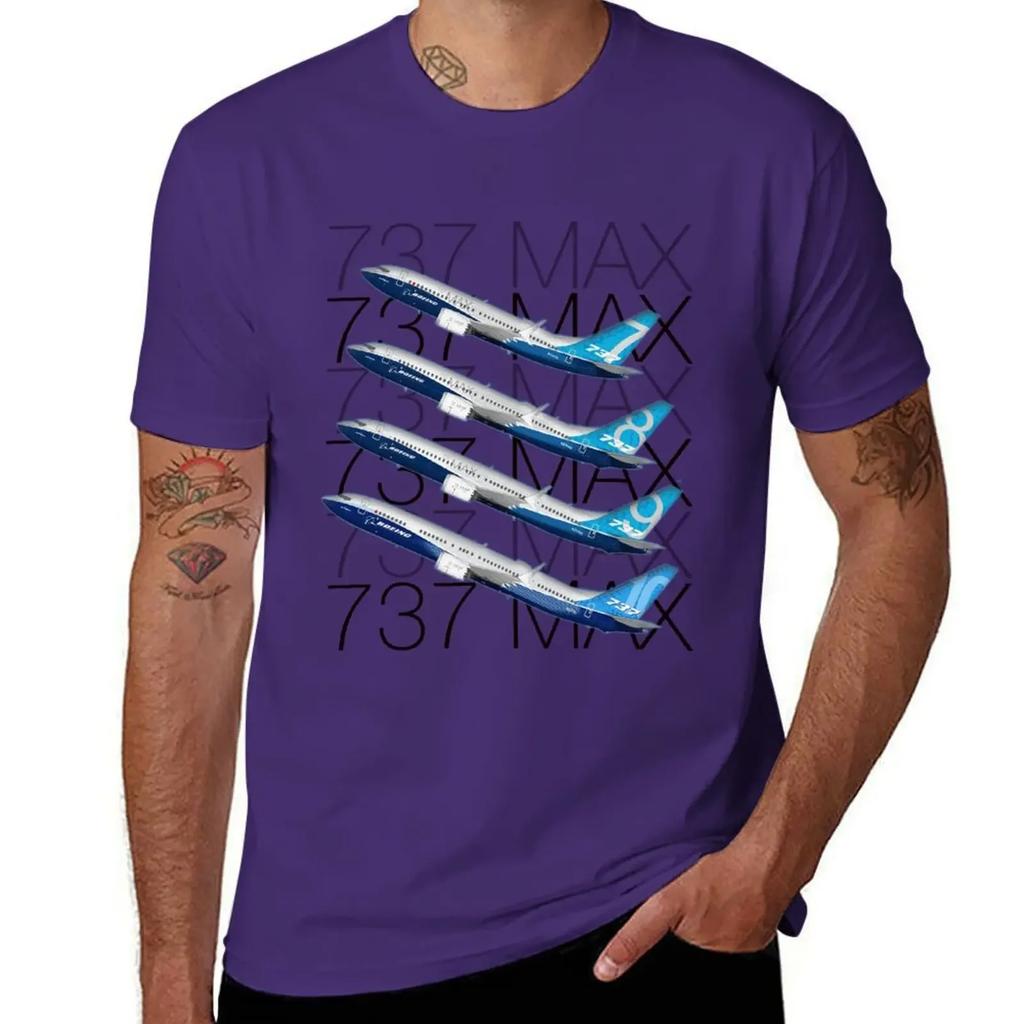 737 MAX Familiy TShirt Baggy Shirts Cute Clothes Tshirts for Men