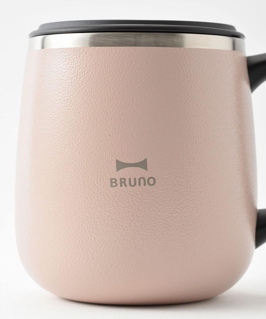 BRUNO Stainless Steel Mug with Lid, Short, 320ml, Insulates Hot and Cold Drinks, Double-Layered Vacuum Wall, Perfect for Remote Work, Camping, and