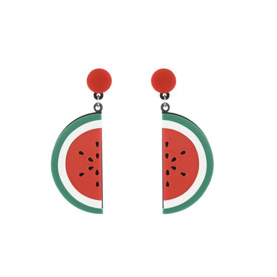

Акриловые арбузные серьги-гвоздики для женщин, преувеличение, ювелирный подарок