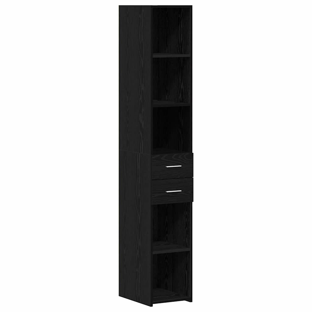 Bookshelf Black Oak Look 30 X 42.4 X 185.2 Cm