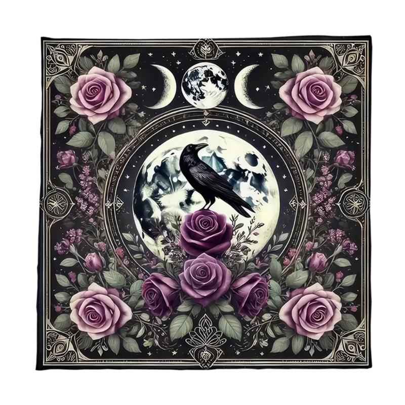

Tarots Tablecloth Divination Table Cover Altars Cloth Board Game Mat Square Shape Witchcrafts Altars Table Cloth, 3 Size 50x50cm