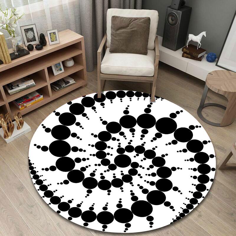 Vintage Round Moon Multicolor Rug Mat, Non-Slip Floor Mat for Office