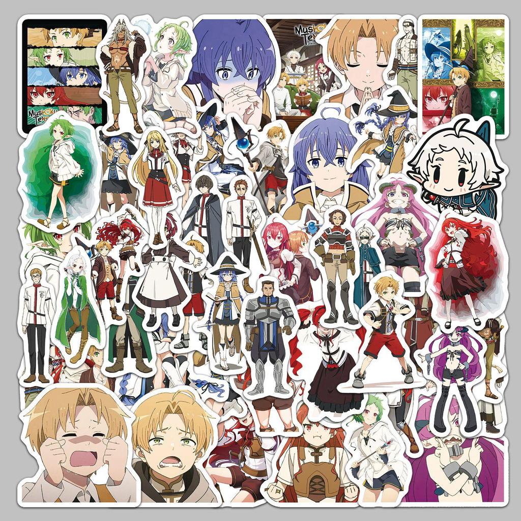 Mushoku Tensei Anime Waterproof Stickers - 50 Sheets for Journals, Notebooks, Laptops, and Phones