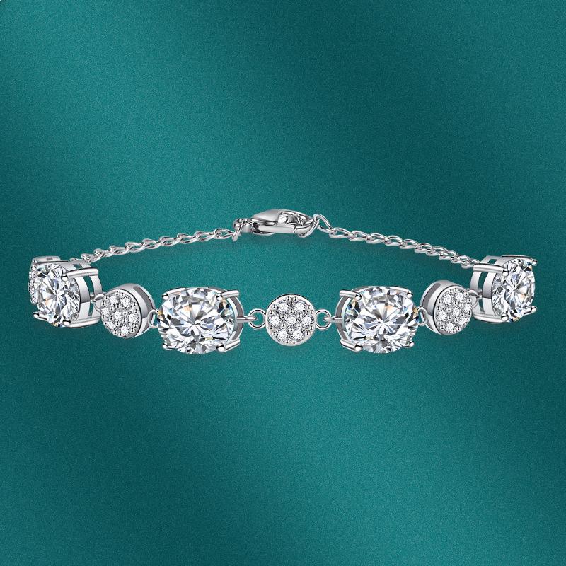 Sace Gems Bracelet en Zircon, bijoux à maillons de chaîne de perles géométriques, cadeau de mariage fin à la mode pour petite amie femmes