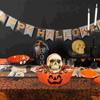 Halloween Salad Bowls Fruit Plate Pumpkin Shaped Dish Funny Decoration Platter Ghost Festival Printing Pp Orange Container