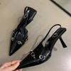 Fashion Women's Sandals 2025 Summer High Heel Sandals Dancing Party Pumps for Women Pointed Toe Sandals Fashion Shallow Singbacks Shoes