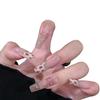 10Pcs 3D Flower Fake Nails Long Nail Extension Kit Wear Armor Reusable Easy to Remove Time-Saving Press on Nails for Home Salon