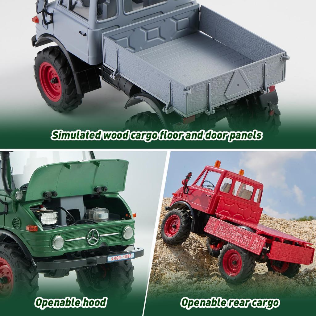 FMS Scale FCX24 Unimog 4WD Crawler RC Radio Certified in RTR Officially Licensed 124 Off-Road Car, 2-Speed Transmission, 2.4G Control, Japan, Set,