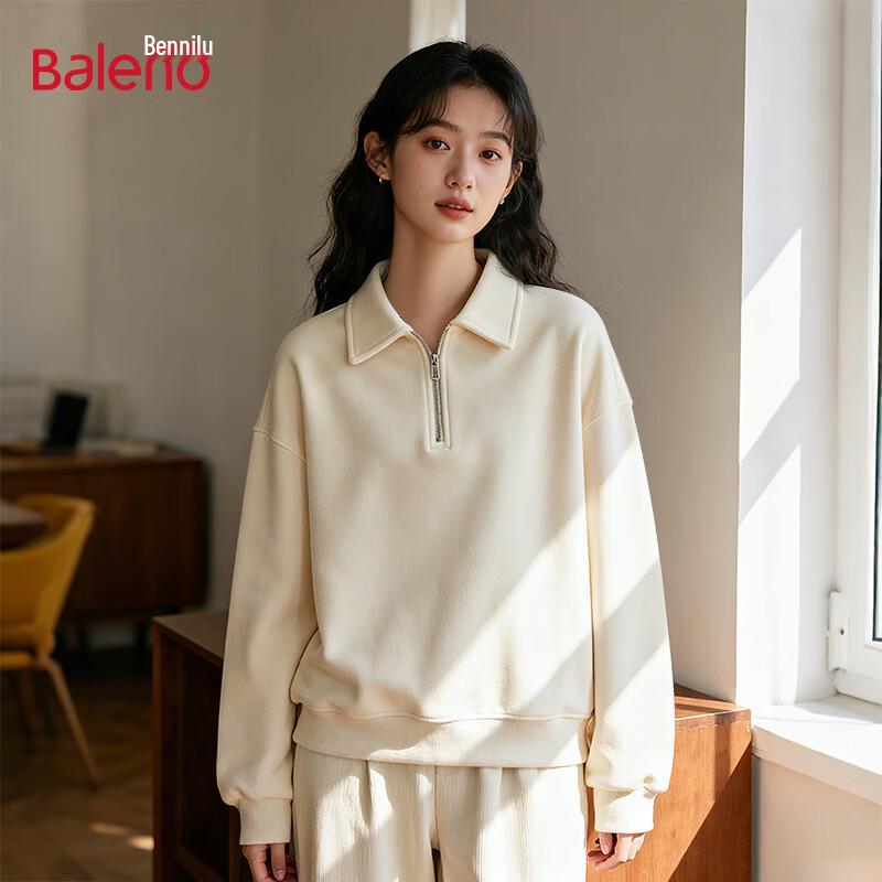Baleno Women's Casual Half-Zip Collared Sweatshirt