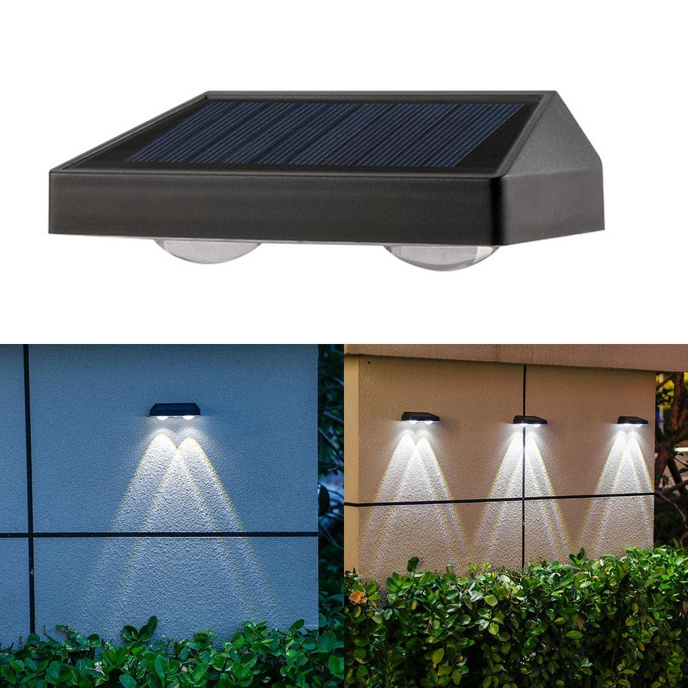 3LED Waterproof Solar Wall Lamps 2LED Solar Wall Lights Yard Atmosphere Wall Lights  Decor