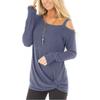 Elegant Women Off One Shoulder Long Sleeve T Shirt Stylish Casual Blouse Tunic Top