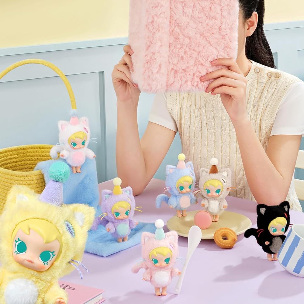 Pop Mart Baby Molly Pocket Friends Plush Pendant Assorted Box 6 Pieces PVC Figure Collectible Toy